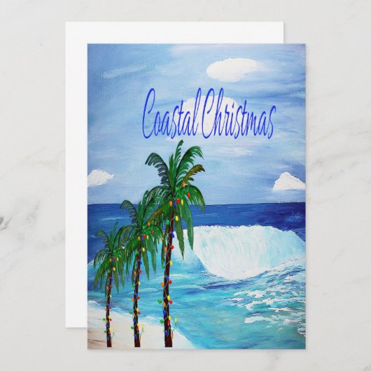 Weihnachtskarten an der Küste. Einladung (Vorne/Hinten)