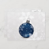 Weihnachtskarten aus Silber-Marineblau Feiertagspostkarte (Vorne/Hinten)