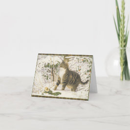 Weihnachtskarten Cat Feiertagskarte