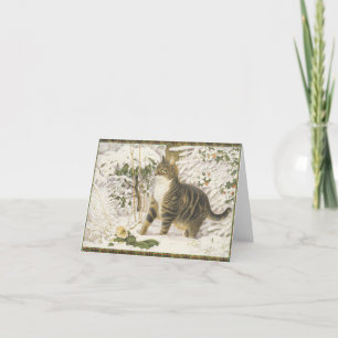 Weihnachtskarten Cat Feiertagskarte