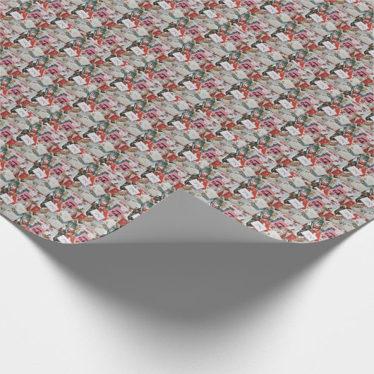 Weihnachtskarten-Collage Geschenkpapier (Ecke)