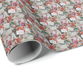 Weihnachtskarten-Collage Geschenkpapier (Rolleneckpunkt)