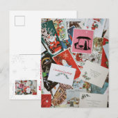 Weihnachtskarten-Collage Postkarte (Vorne/Hinten)