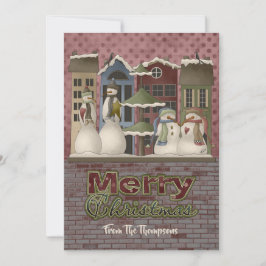 Weihnachtskarten der Snowman-Familie Feiertagskarte