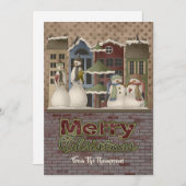 Weihnachtskarten der Snowman-Familie Feiertagskarte (Vorne/Hinten)