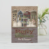 Weihnachtskarten der Snowman-Familie Feiertagskarte (Stehend Vorderseite)