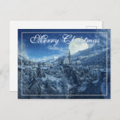 Weihnachtskarten der Snowy Church Postkarte (Vorne/Hinten)