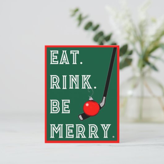 Weihnachtskarten des Hockey Feiertagspostkarte (Stehend Vorderseite)