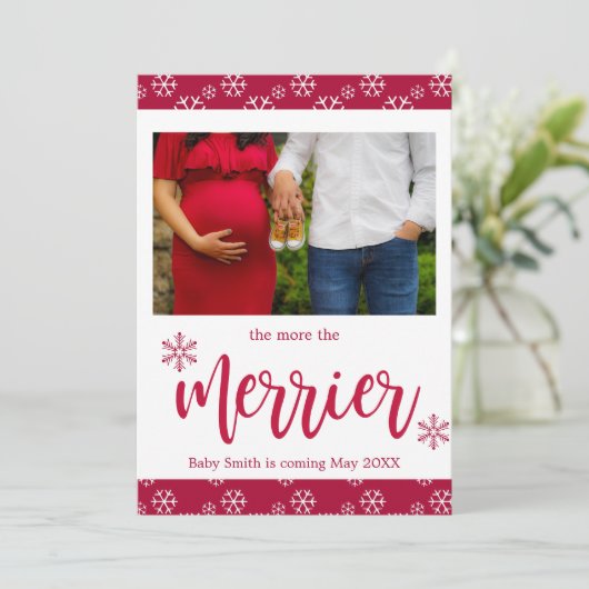 Weihnachtskarten des Roten Fotos Einladung (Stehend Vorderseite)