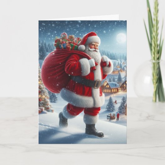 Weihnachtskarten des Weihnachtsmanns Feiertagskarte (Vorderseite)