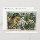 Weihnachtskarten-Dinosaurier studieren antike Mens Postkarte (Vorne/Hinten)