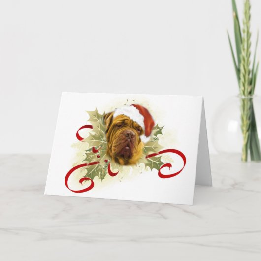 Weihnachtskarten Dogue de Bordeaux Feiertagskarte (Vorderseite)