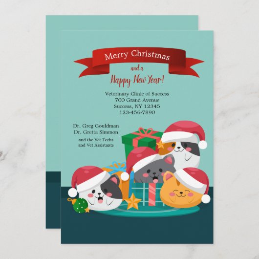 Weihnachtskarten Einladung (Vorne/Hinten)