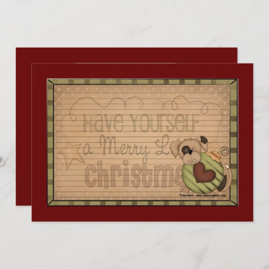 Weihnachtskarten Einladung (Vorne/Hinten)