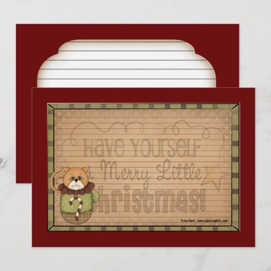 Weihnachtskarten Einladung (Vorne/Hinten)