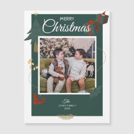 Weihnachtskarten Familienmagazin Foto Green Holida Magnetkarte
