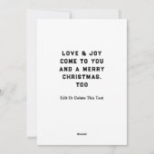 Weihnachtskarten Feiertagskarte (Rückseite)