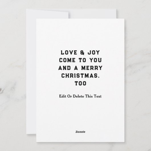 Weihnachtskarten Feiertagskarte (Rückseite)