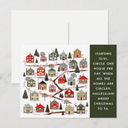 Weihnachtskarten Feiertagspostkarte (Vorne/Hinten)