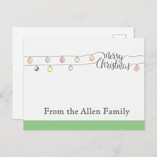 Weihnachtskarten Feiertagspostkarte (Vorne/Hinten)