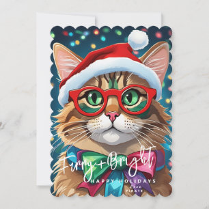 Weihnachtskarten, Flauschige und strahlend bunte K Feiertagskarte