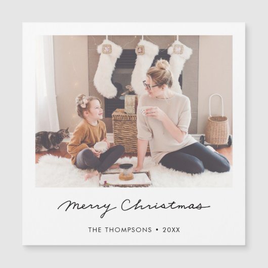 Weihnachtskarten Foto Magnet (Vorderseite)