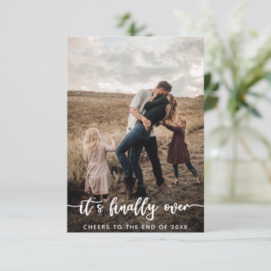 Weihnachtskarten Foto Weiß Dankeskarte (Stehend Vorderseite)