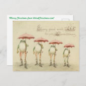 Weihnachtskarten Frösche mit Umbrellas Postkarte (Vorne/Hinten)