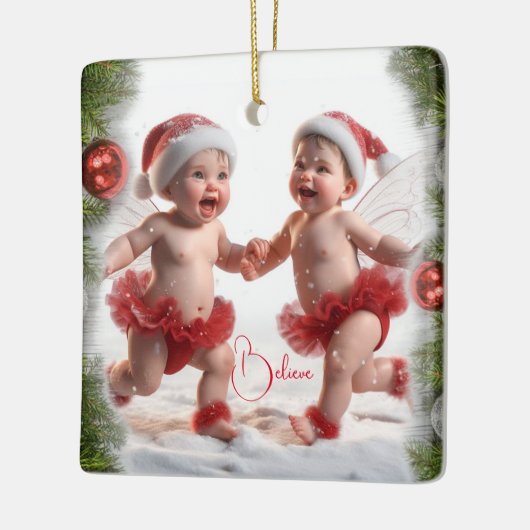 Weihnachtskarten für Baby Keramikornament (Links)