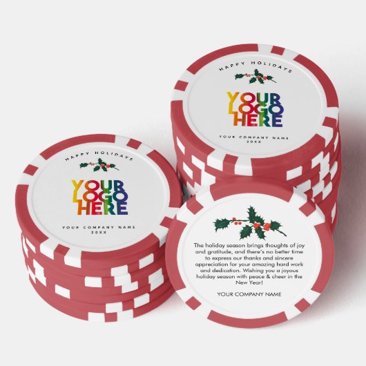 Weihnachtskarten für das Corporate Business Pokerchips (Stapel)