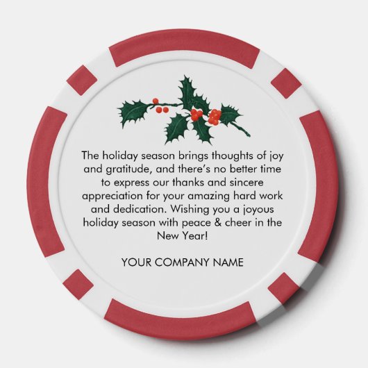 Weihnachtskarten für das Corporate Business Pokerchips (Rückseite)