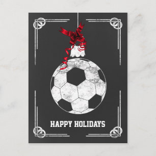 Weihnachtskarten für den Chalkboard-Fußballspieler Feiertagspostkarte