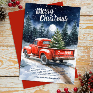 Weihnachtskarten für den Rotlastwagen Feiertagskarte