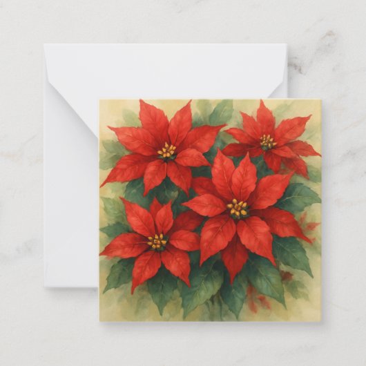 Weihnachtskarten für den Wonky Zoo - Rote Blume Mitteilungskarte (Vorderseite)