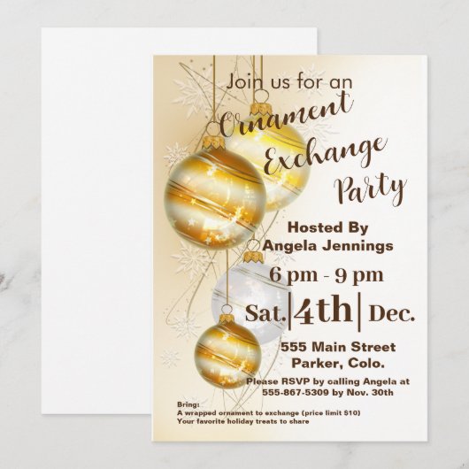 Weihnachtskarten für die Party Einladung (Vorne/Hinten)