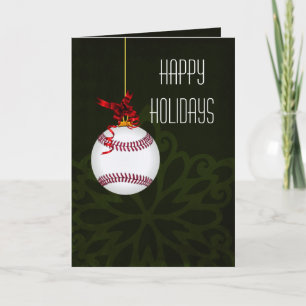 Weihnachtskarten für einen Baseballspieler Feiertagskarte