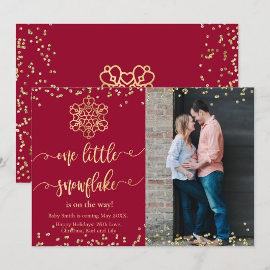 Weihnachtskarten für Fotos Ankündigung (Vorne/Hinten)