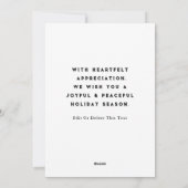 Weihnachtskarten für Freiwillige Wertschätzung Feiertagskarte (Rückseite)