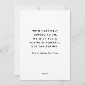 Weihnachtskarten für Freiwillige Wertschätzung Feiertagskarte (Rückseite)