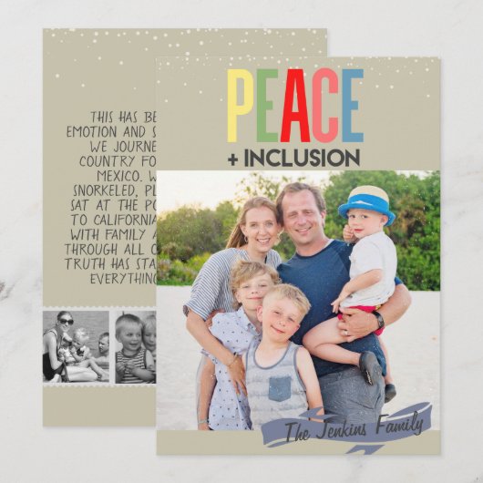 Weihnachtskarten für Frieden und Integration Dankeskarte (Vorne/Hinten)