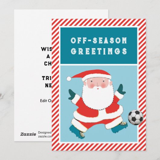 Weihnachtskarten für Fußball Feiertagskarte (Vorne/Hinten)