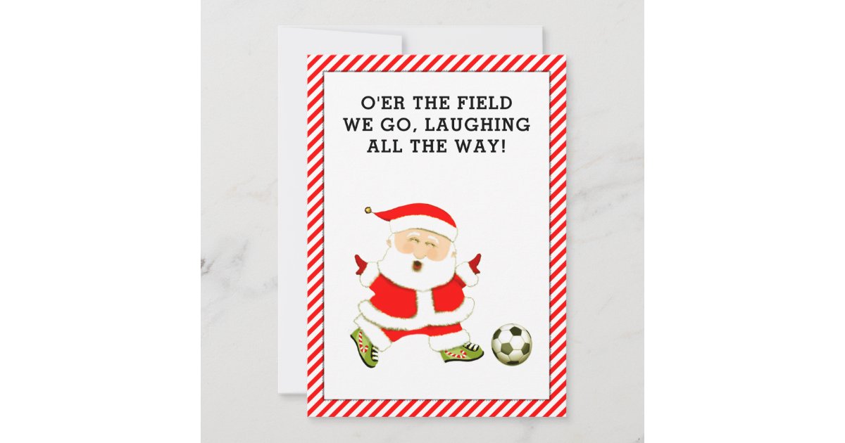 Weihnachtskarten für Fußball Feiertagskarte Zazzle.de