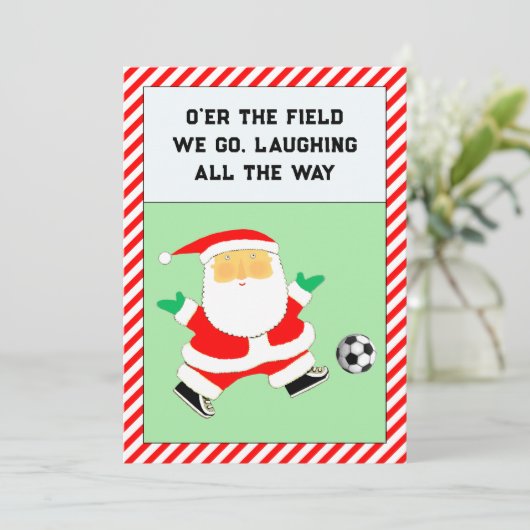 Weihnachtskarten für Fußball Feiertagskarte (Stehend Vorderseite)