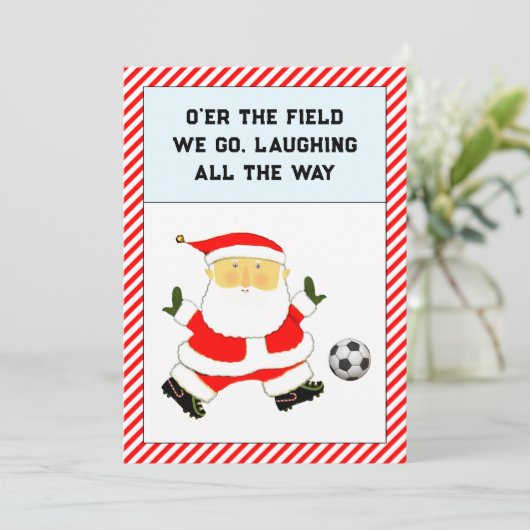 Weihnachtskarten für Fußball Feiertagskarte (Stehend Vorderseite)