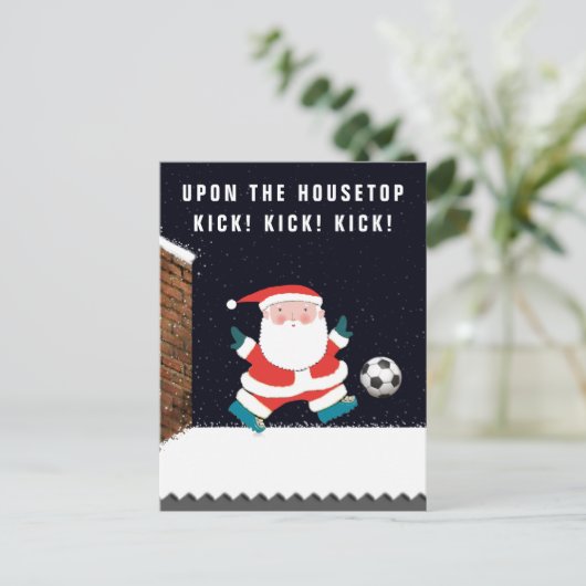 Weihnachtskarten für Fußball Feiertagspostkarte (Stehend Vorderseite)
