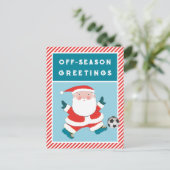 Weihnachtskarten für Fußball Feiertagspostkarte (Stehend Vorderseite)