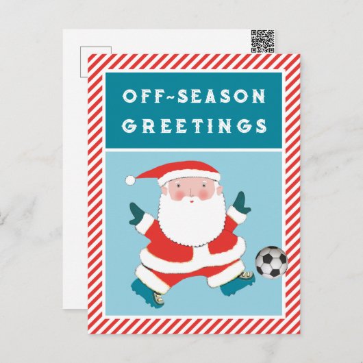 Weihnachtskarten für Fußball Feiertagspostkarte (Vorne/Hinten)
