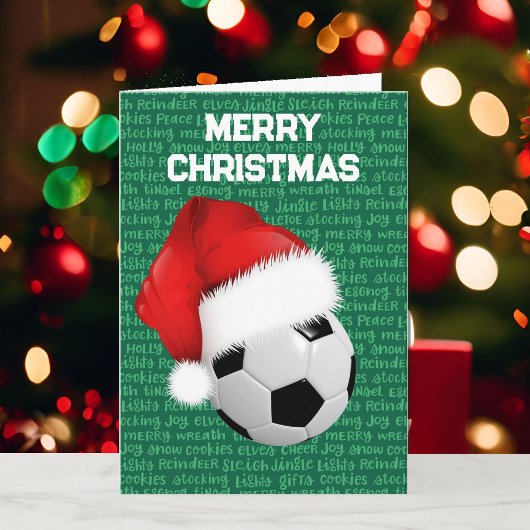 Weihnachtskarten für Fußball und Weihnachtsmann Karte