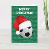 Weihnachtskarten für Fußball und Weihnachtsmann Karte (Vorderseite)