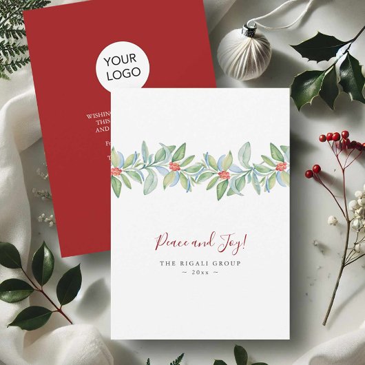 Weihnachtskarten für Geschäftsleute Botanical Holy Feiertagskarte